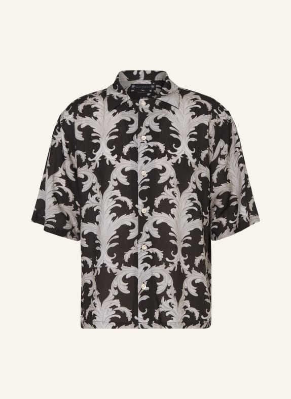 ALLSAINTS Kurzarm-Hemd MOTIF Comfort Fit SCHWARZ / GRAU