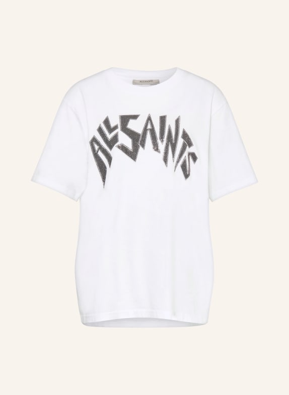 ALLSAINTS T-Shirt ZINC mit Schmucksteinen WEISS