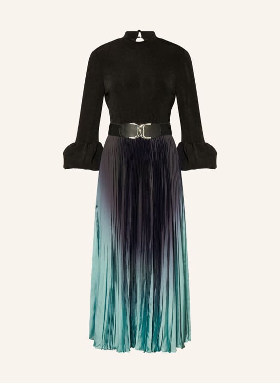 Phase Eight Cocktailkleid MELONI im Materialmix SCHWARZ / TÜRKIS