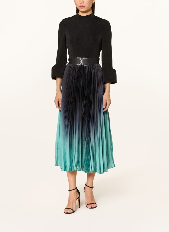 Phase Eight Cocktailkleid MELONI im Materialmix SCHWARZ / TÜRKIS