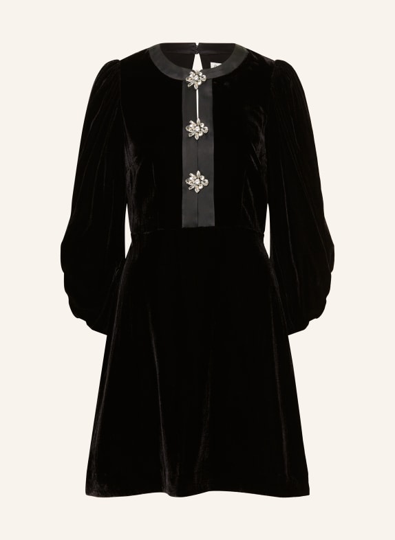 Phase Eight Samtkleid HEIDI mit Schmucksteinen SCHWARZ