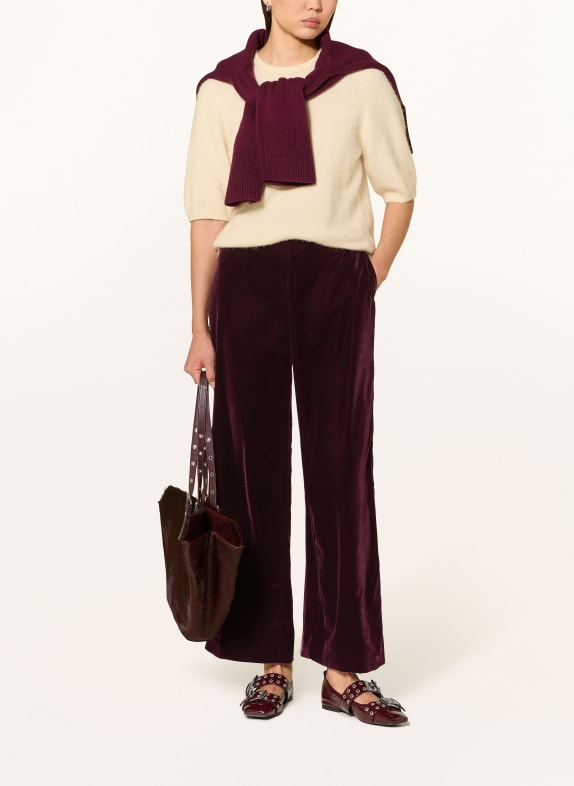 Phase Eight Marlenehose VALENTINA aus Samt DUNKELLILA