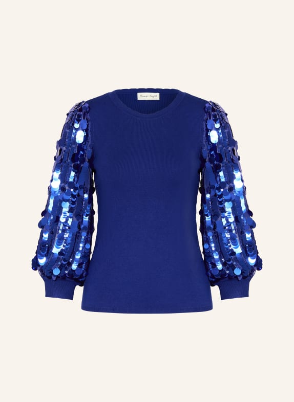 Phase Eight Pullover BECKY mit Pailletten und 3/4-Arm BLAU