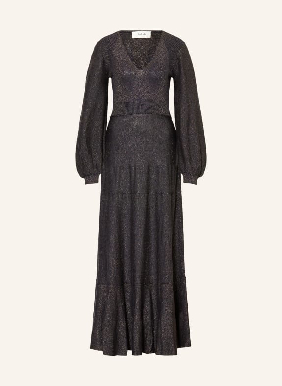 ba&sh Kleid JENNA mit Glitzergarn DUNKELBLAU / GOLD
