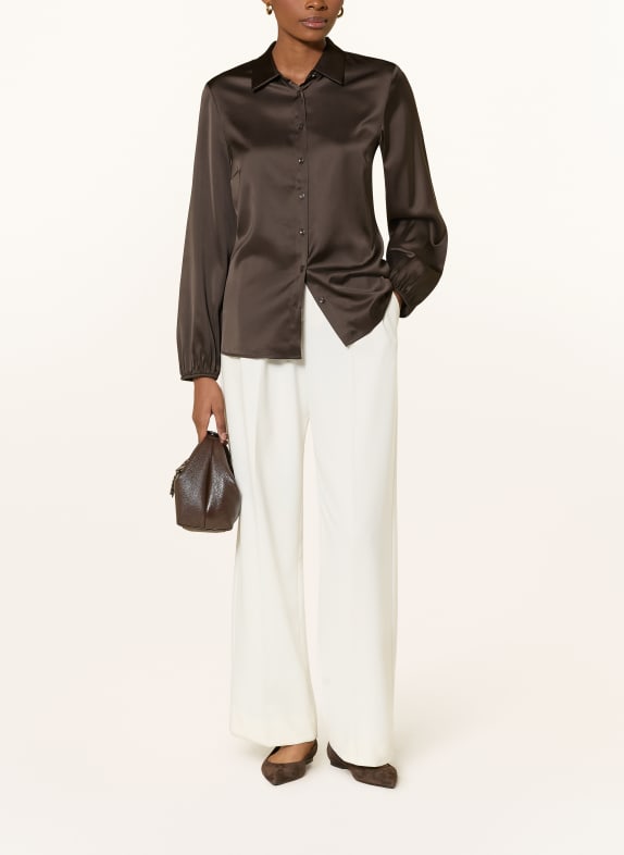 comma Satijnen blouse MARRON FONCÉ