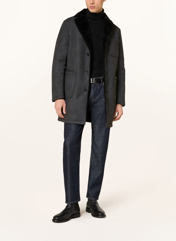 CINQUE CILORD coat in leather look BLACK