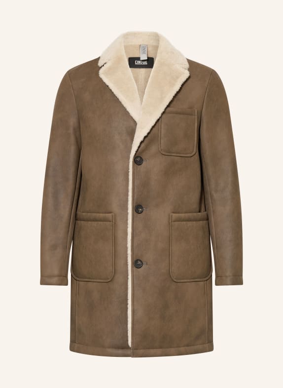 CINQUE Mantel CILORD in Lederoptik BRAUN