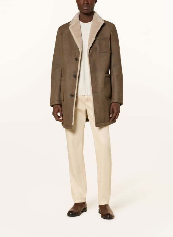 CINQUE Mantel CILORD in Lederoptik BRAUN