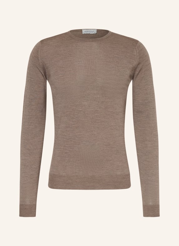 JOHN SMEDLEY Pullover aus Merinowolle TAUPE