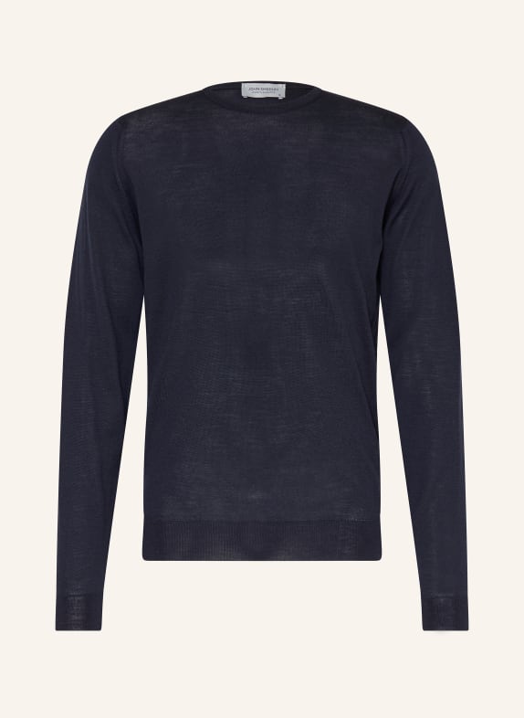 JOHN SMEDLEY Pullover aus Merinowolle DUNKELBLAU