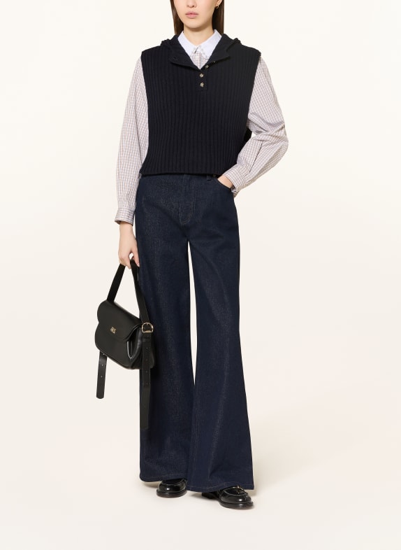 SANDRO kamizelka z dzianiny GRANATOWY