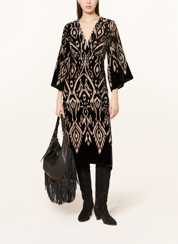 ba&sh Samtkleid ALBA SCHWARZ / HELLBRAUN