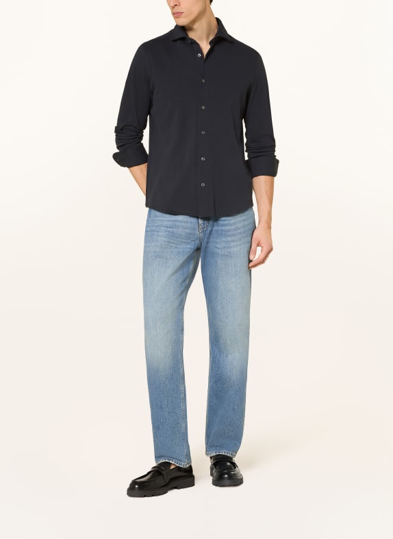 Marc O'Polo Piqué-overhemd Shaped Fit DONKERBLAUW