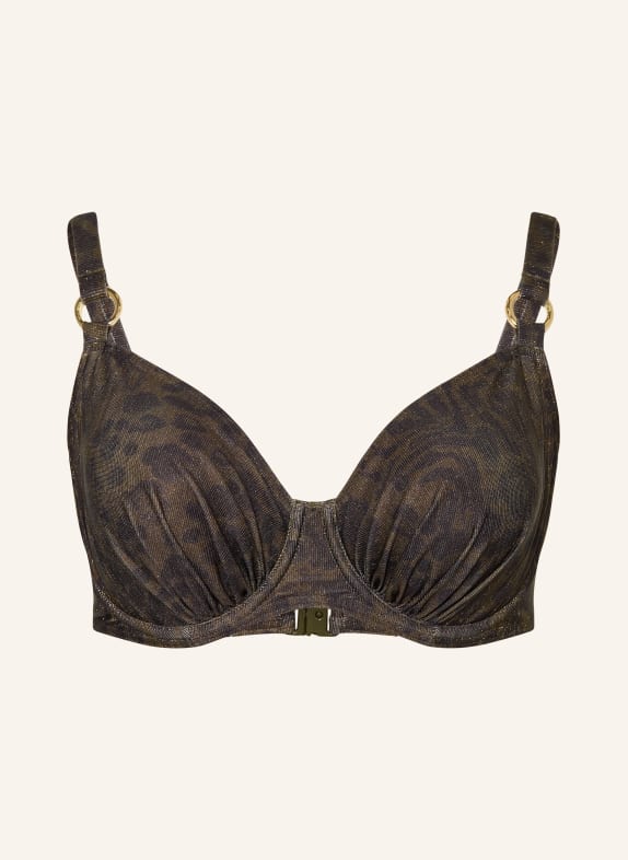 PrimaDonna Bügel-Bikini-Top RATJADA mit Glitzergarn KHAKI / SCHWARZ