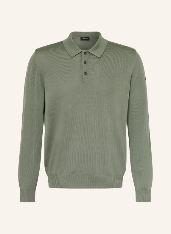 MAERZ MUENCHEN Strick-Poloshirt DUNKELGRÜN