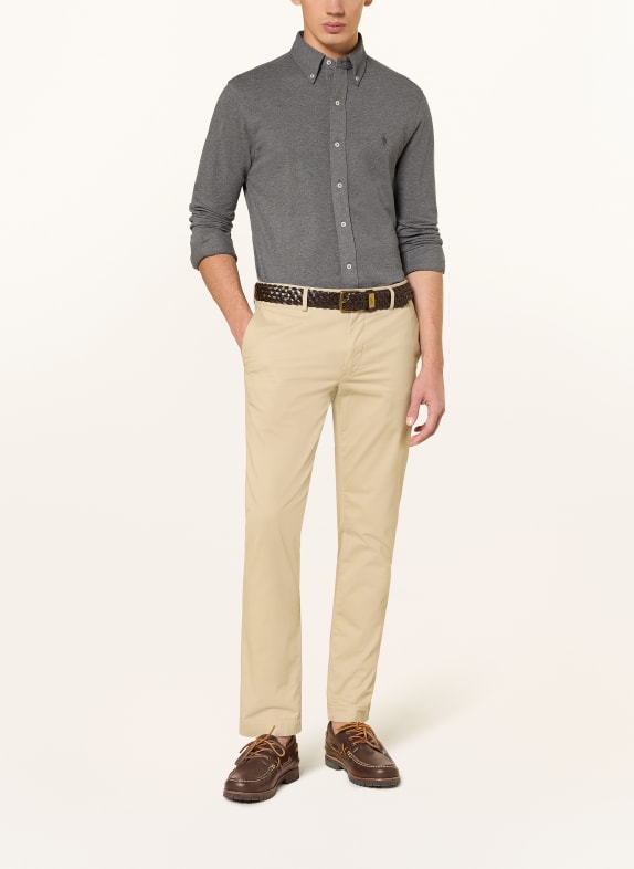 POLO RALPH LAUREN Piqué-Hemd Custom Fit DUNKELGRAU