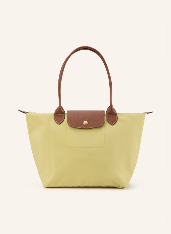 LONGCHAMP Shopper LE PLIAGE M HELLGRÜN / GOLD / DUNKELBRAUN