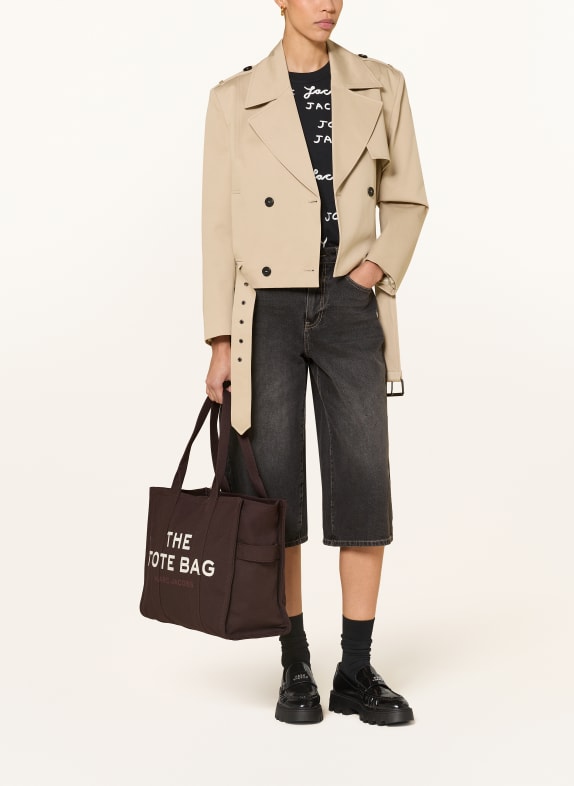 MARC JACOBS Shopper THE LARGE TOTE BAG DUNKELBRAUN / WEISS