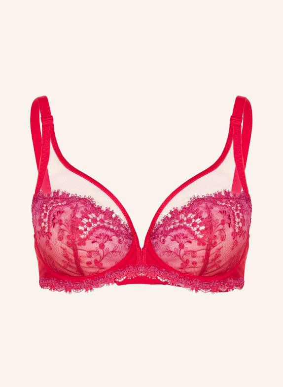 SIMONE PÉRÈLE Biustonosz z fiszbinami WISH CZERWONY / MOCNORÓŻOWY