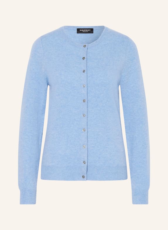 REPEAT Strickjacke aus Cashmere HELLBLAU