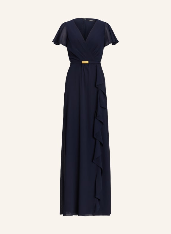 LAUREN RALPH LAUREN Abendkleid FARRYSH mit Volants DUNKELBLAU