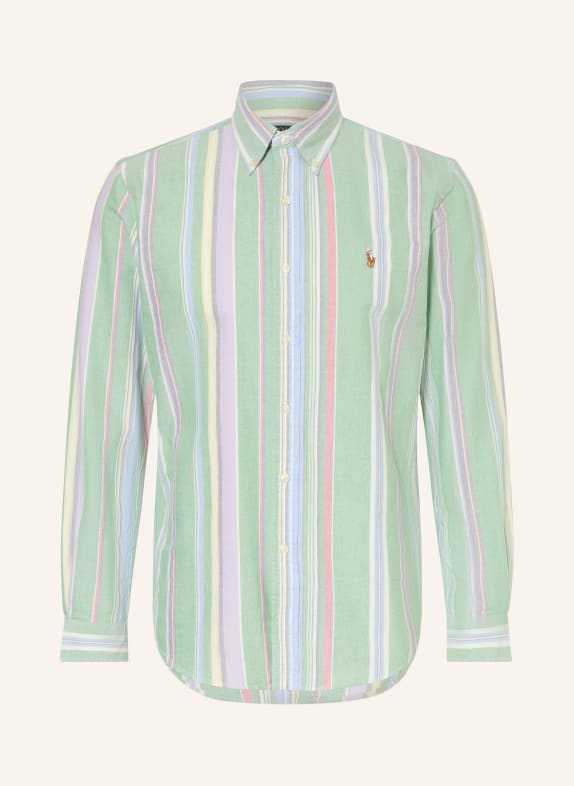 POLO RALPH LAUREN Oxfordhemd Custom Fit HELLGRÜN / HELLROT / WEISS