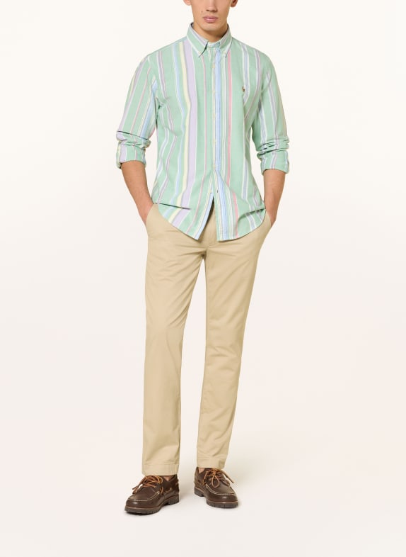 POLO RALPH LAUREN Oxford-overhemd Custom Fit LICHTGROEN / LICHTROOD / WIT