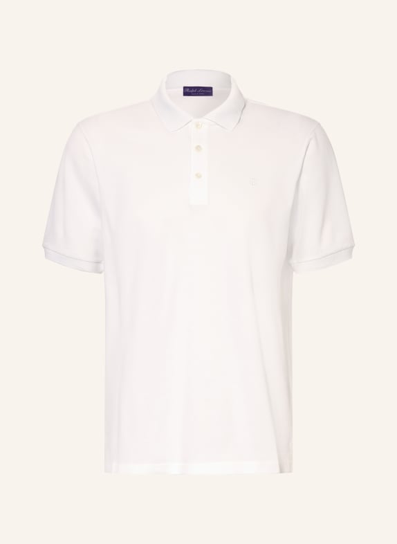 RALPH LAUREN PURPLE LABEL Piqué polo shirt WHITE
