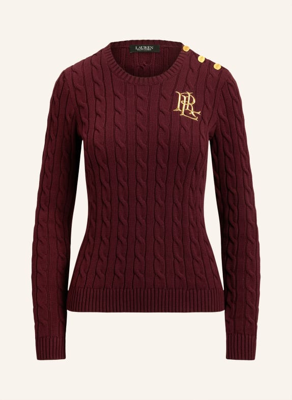 LAUREN RALPH LAUREN Sweater with glitter thread DARK RED