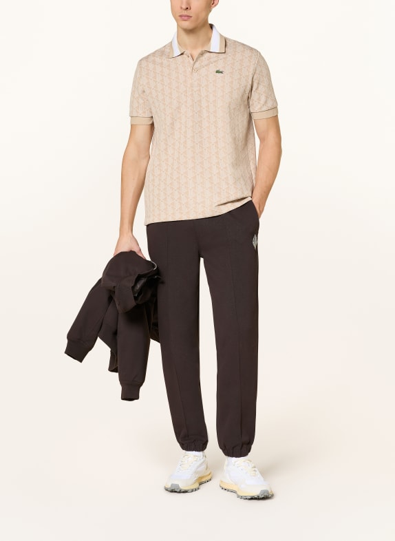 LACOSTE Jersey-Poloshirt BEIGE / WEISS