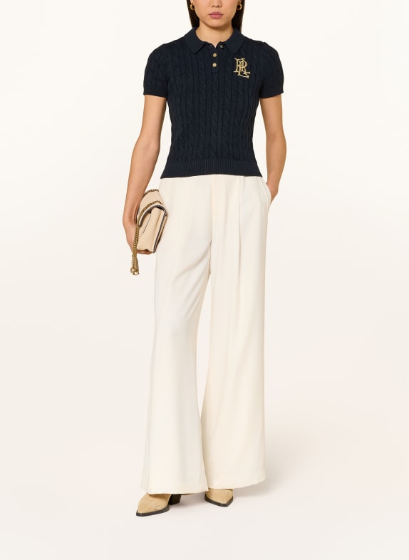 LAUREN RALPH LAUREN Gebreid poloshirt DONKERBLAUW