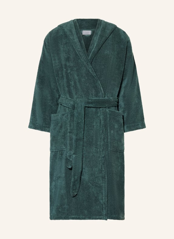 en VOGUE Unisex bathrobe with hood DARK GREEN