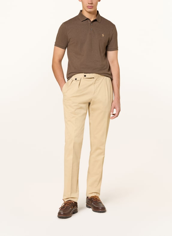 POLO RALPH LAUREN Piqué poloshirt Custom Slim Fit MARRON FONCÉ