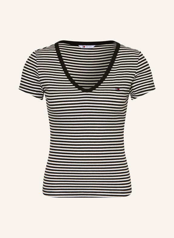 TOMMY JEANS T-Shirt SCHWARZ / WEISS