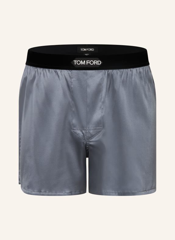 TOM FORD Boxershorts aus Seide DUNKELGRAU / SCHWARZ