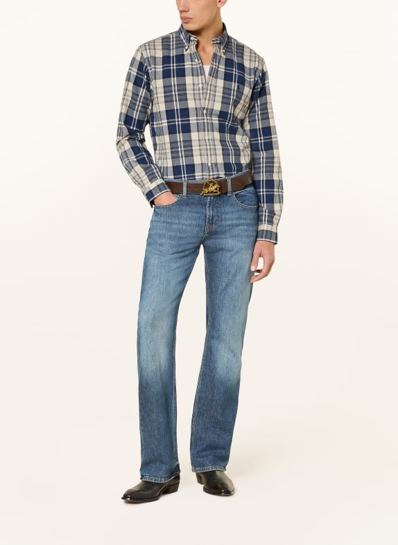 POLO RALPH LAUREN Overhemd Custom Fit DONKERBLAUW / CRÈME