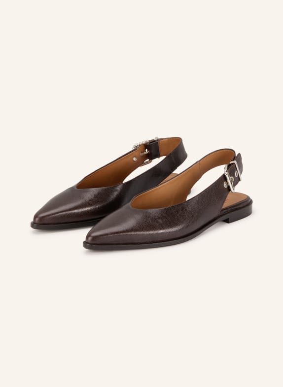 billi bi Sling ballerina flats DARK BROWN