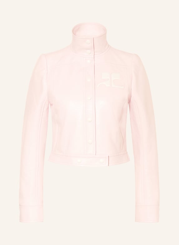 Courrèges Jacket in leather look PINK / WHITE
