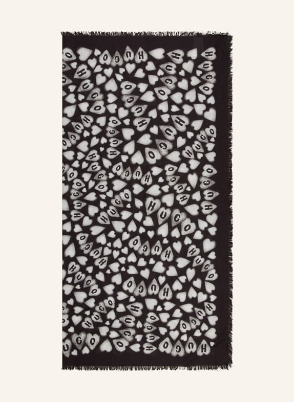 HUGO Scarf ALYCIA BLACK / WHITE