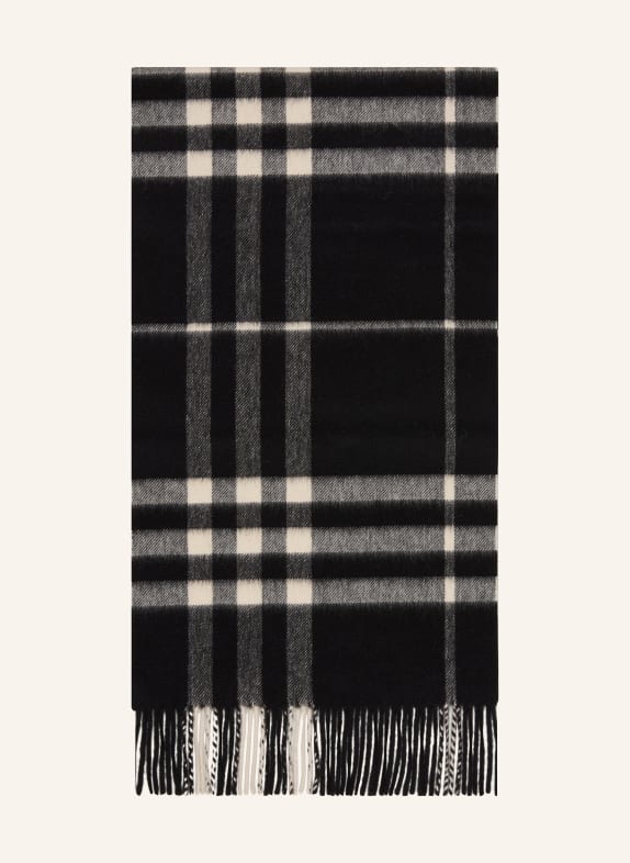 BURBERRY Cashmere-Schal SCHWARZ / ECRU