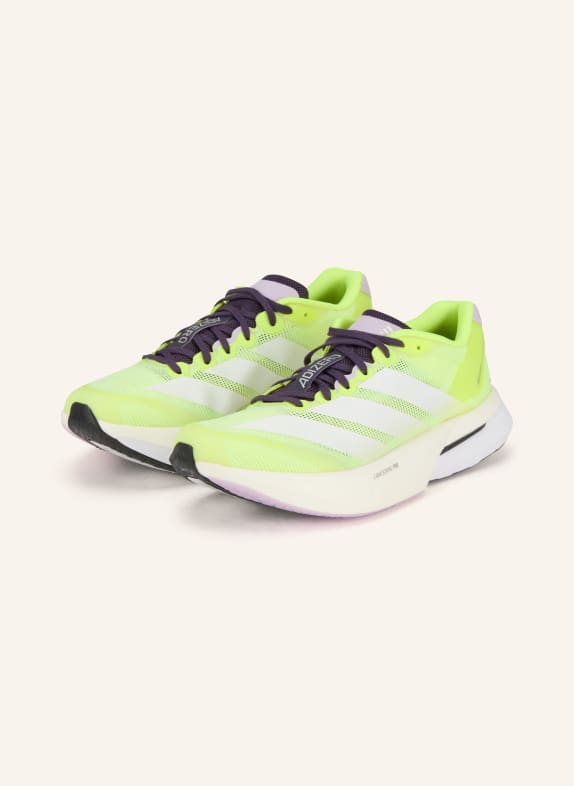 adidas Běžecké boty ADIZERO BOSTON 13 NEONOVĚ ZELENÁ / FIALOVÁ / BÍLÁ