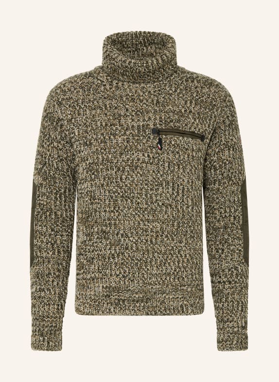 MONCLER GRENOBLE CICLISTA turtleneck sweater OLIVE / BEIGE / CREAM