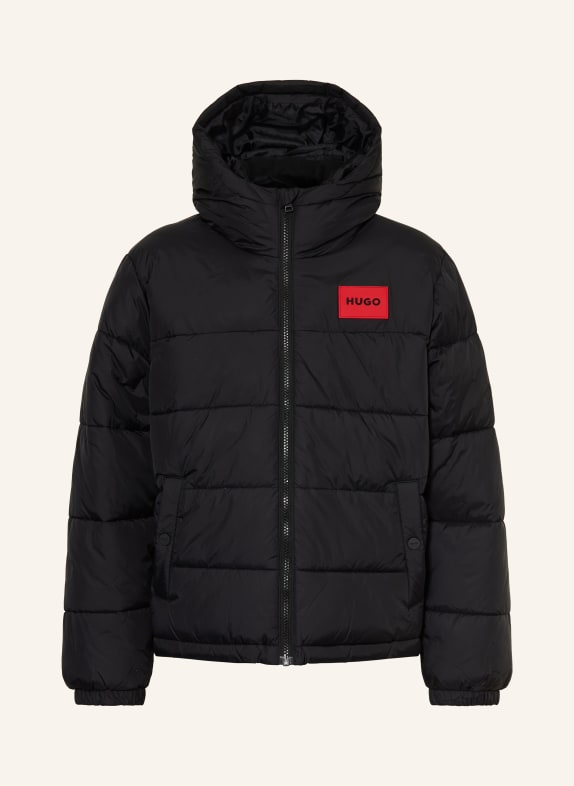 HUGO kurtka pikowana CZARNY / CZERWONY