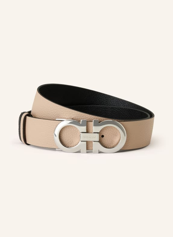 FERRAGAMO Reversible leather belt BEIGE / BLACK