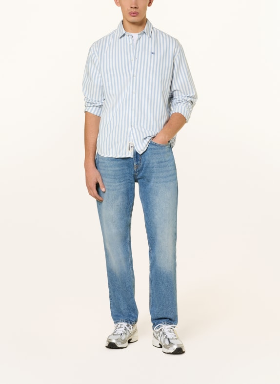 NAPAPIJRI Overhemd G-TERRA Comfort Fit WIT / LICHTBLAUW