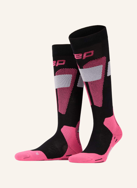 cep Skisocken SKI MERINO TALL 3.0 SCHWARZ / HELLGRAU / PINK