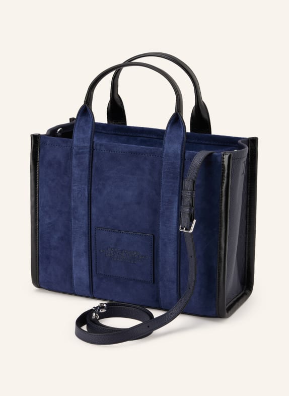 MARC JACOBS Shopper THE SUEDE MEDIUM TOTE BAG DUNKELBLAU / SILBER / SCHWARZ