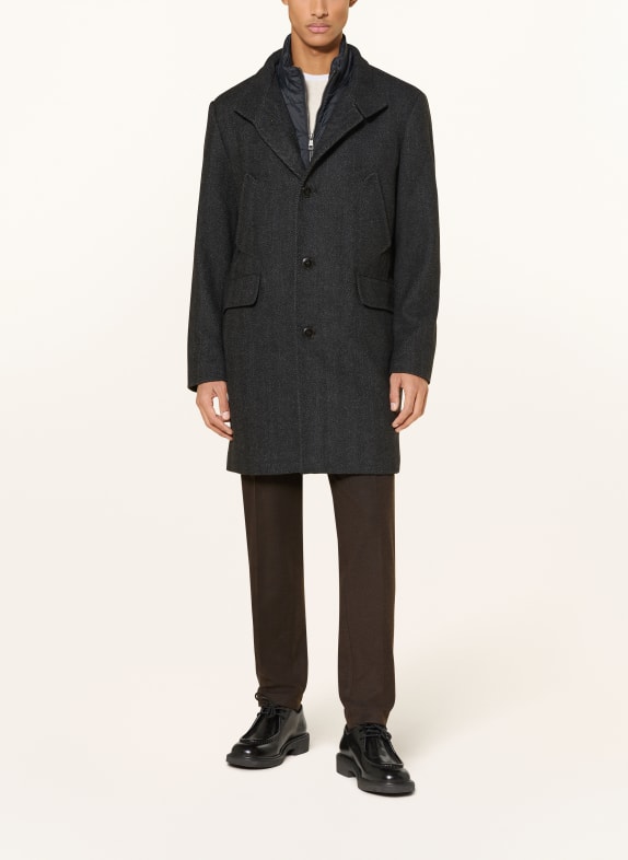pierre cardin Coat in a mix of materials 9929 Obsidian pattern