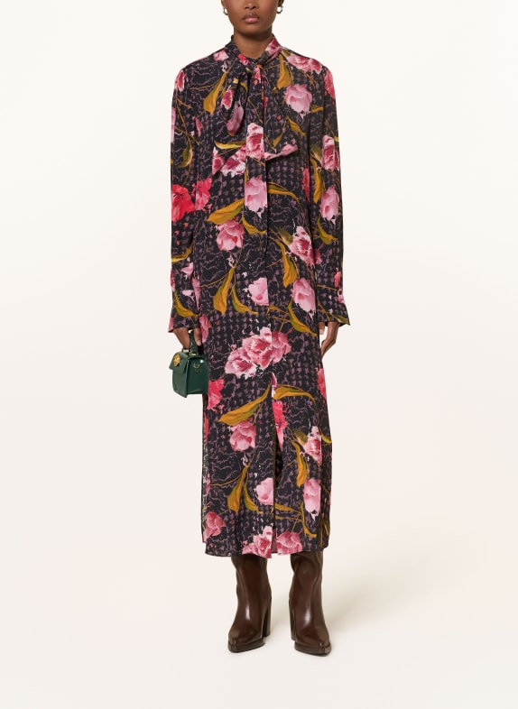 TED BAKER Schluppenkleid ELANN SCHWARZ / ROSA / ROT