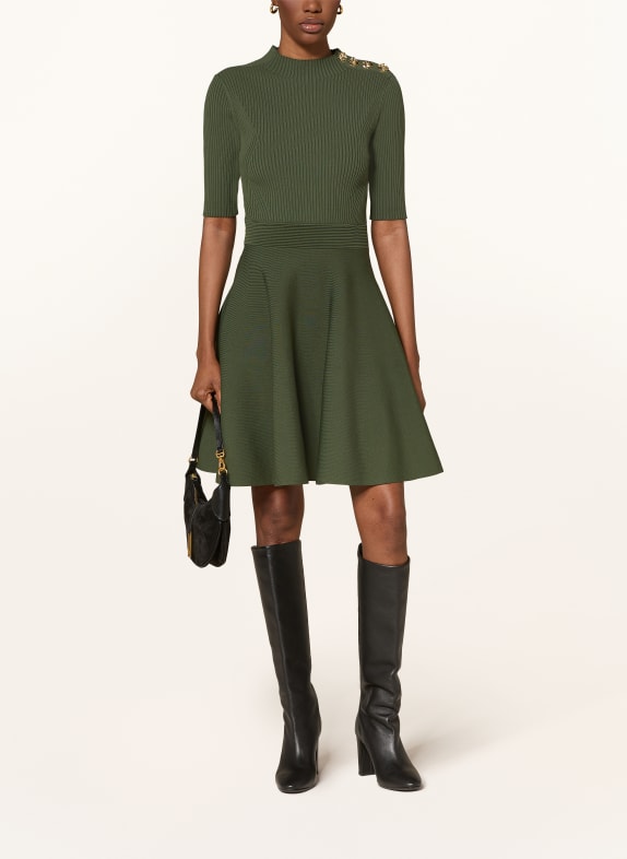 TED BAKER Pletené šaty LILANO TMAVĚ ZELENÁ